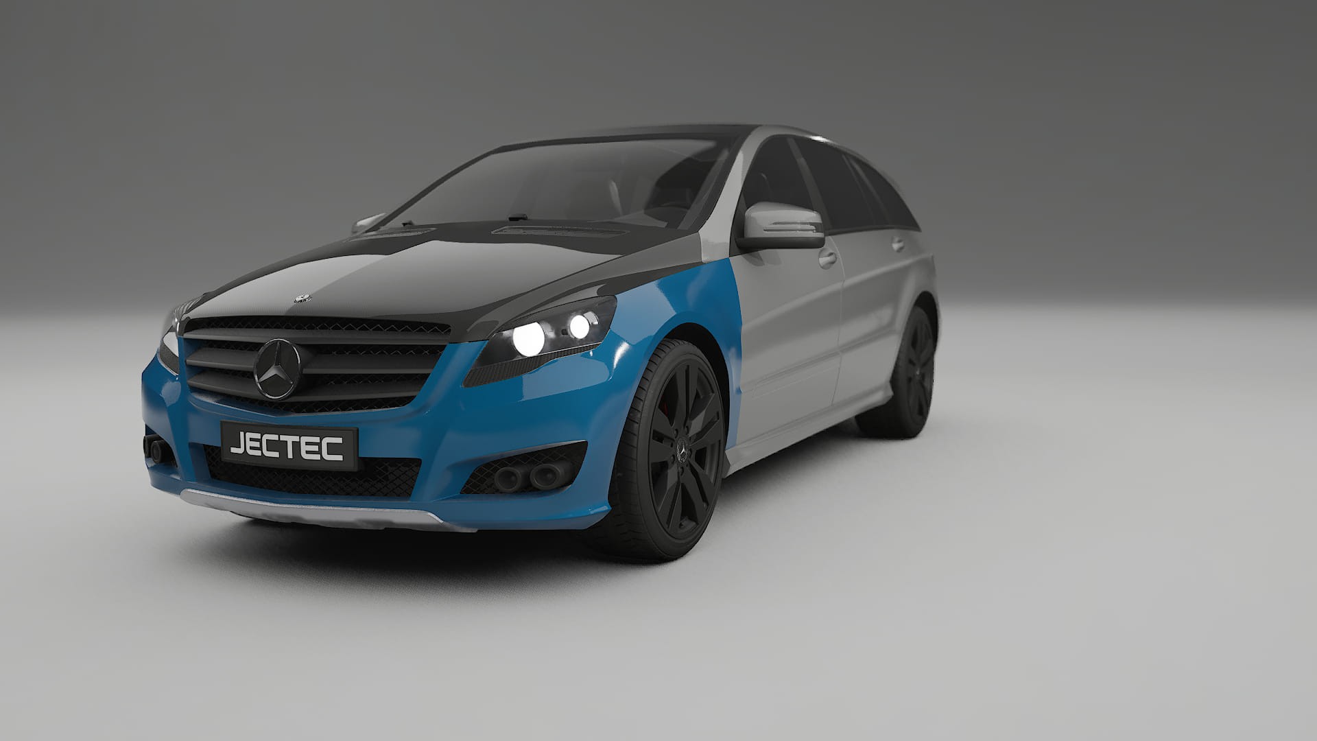 Folie de Protecție a Vopselei Mercedes R-class W251 facelift | Kit Față CrystalGuard cu Capotă Carbon