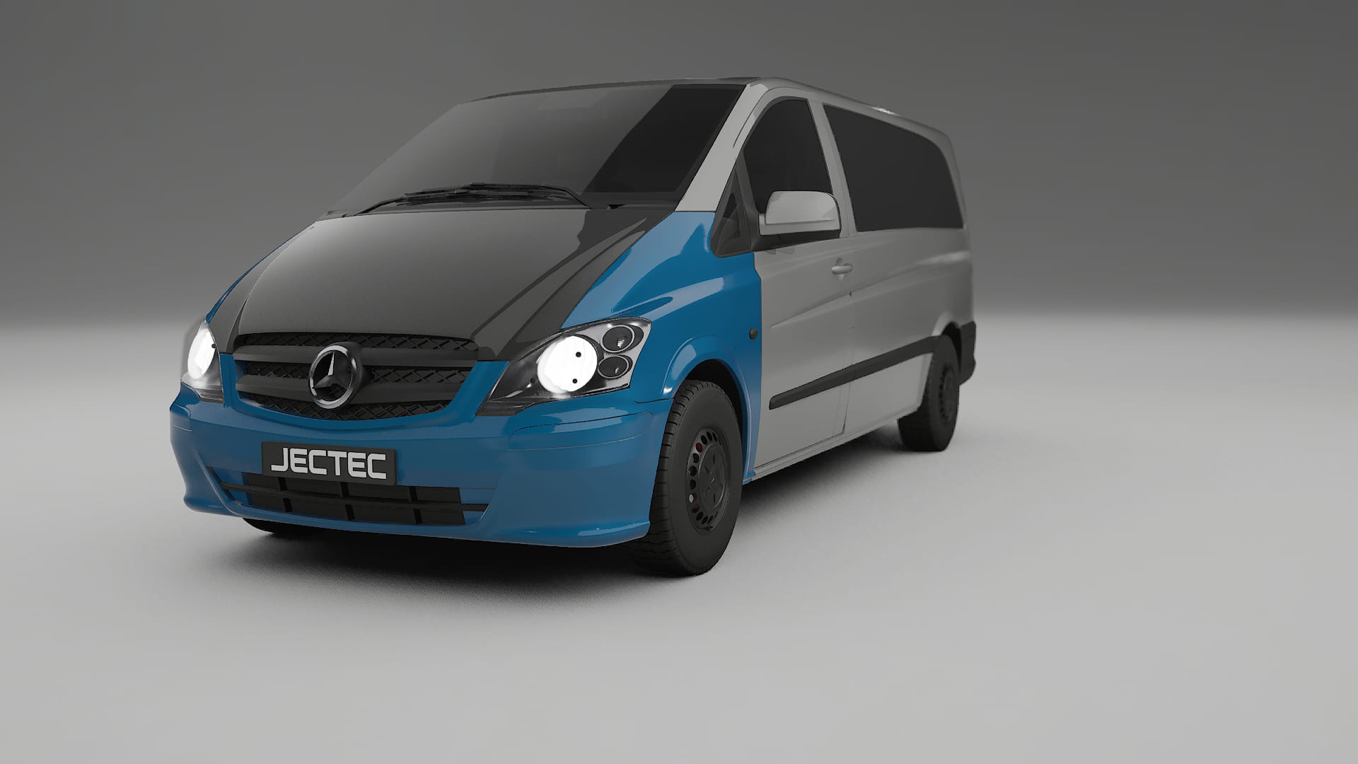 Folie de Protecție a Vopselei Mercedes Vito Scurt W639 facelift | Kit Față CrystalGuard cu Capotă Carbon