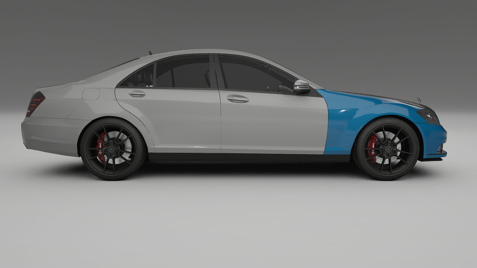 Mercedes S-class W221 facelift PPF | CrystalGuard Front Kit with Carbon Bonnet 2