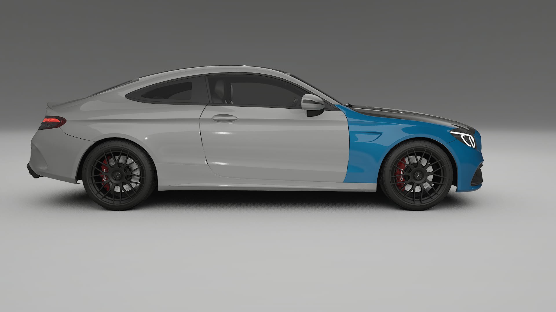 Folie de Protecție a Vopselei Mercedes C63 AMG W205 coupe | Kit Față CrystalGuard cu Capotă Carbon