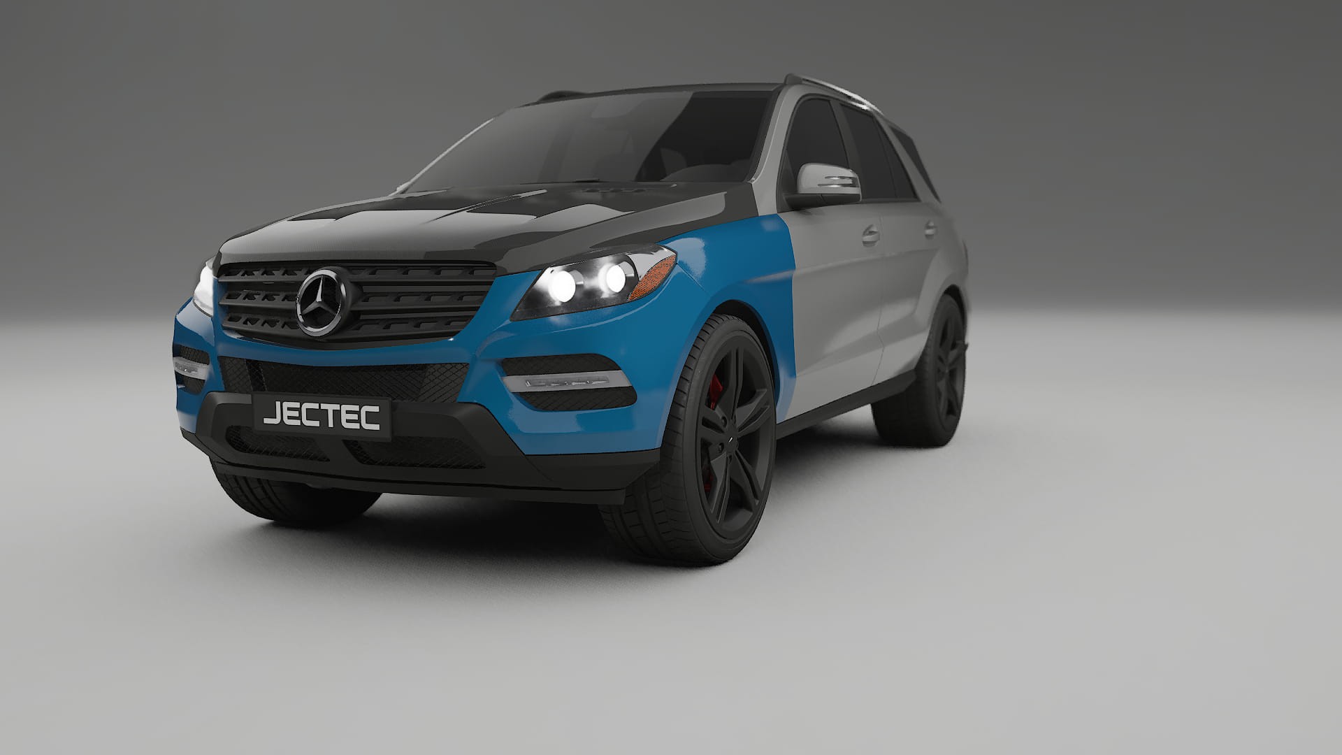 Folie de Protecție a Vopselei Mercedes M-class W166 | Kit Față CrystalGuard cu Capotă Carbon