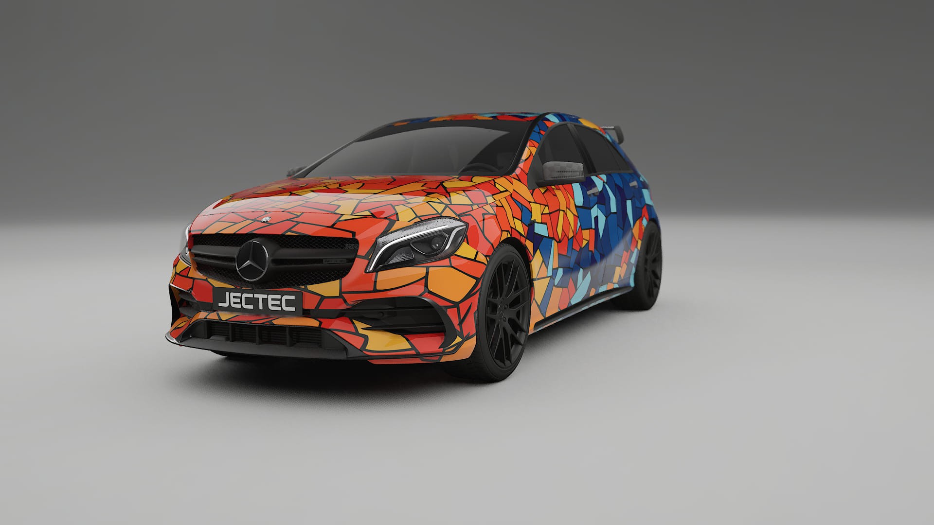 Mercedes A45 AMG W176 BARCELONA – Kit Wrap PPF Personalizat din Folie de Poliuretan Imprimabilă