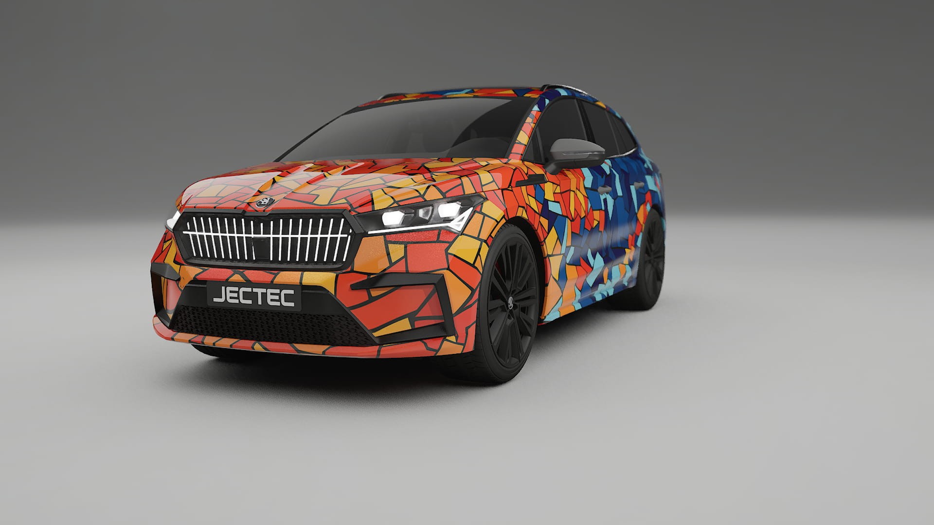 Škoda Enyaq MEB BARCELONA – Kit Wrap PPF Personalizat din Folie de Poliuretan Imprimabilă