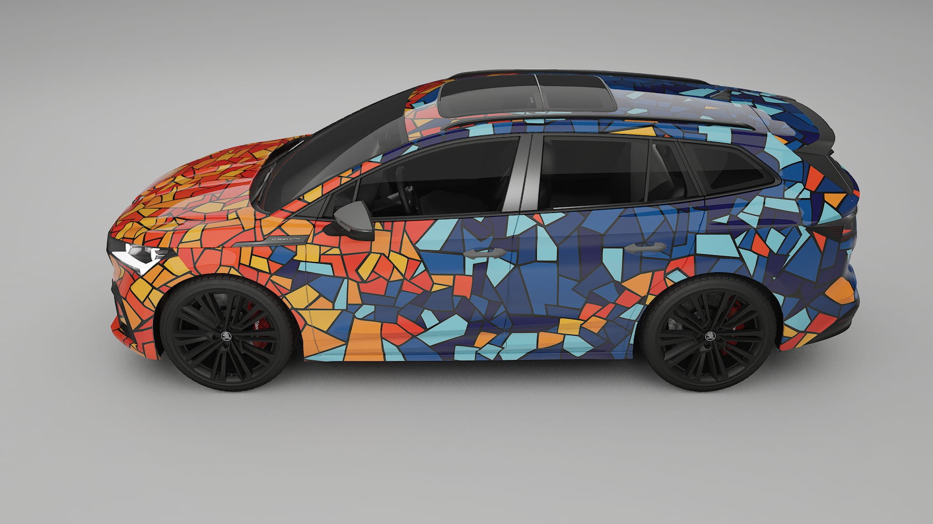 Škoda Enyaq MEB BARCELONA – Kit Wrap PPF Personalizat din Folie de Poliuretan Imprimabilă