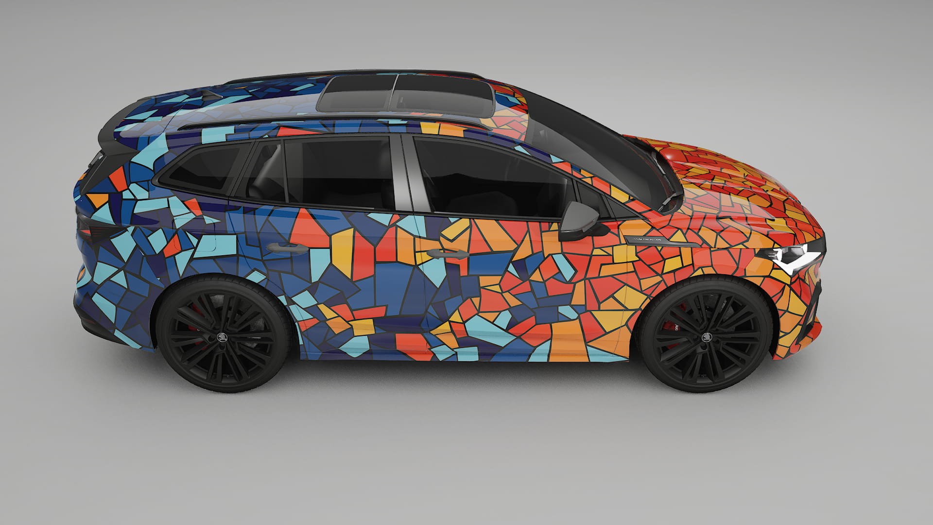 Škoda Enyaq MEB BARCELONA – Kit Wrap PPF Personalizat din Folie de Poliuretan Imprimabilă