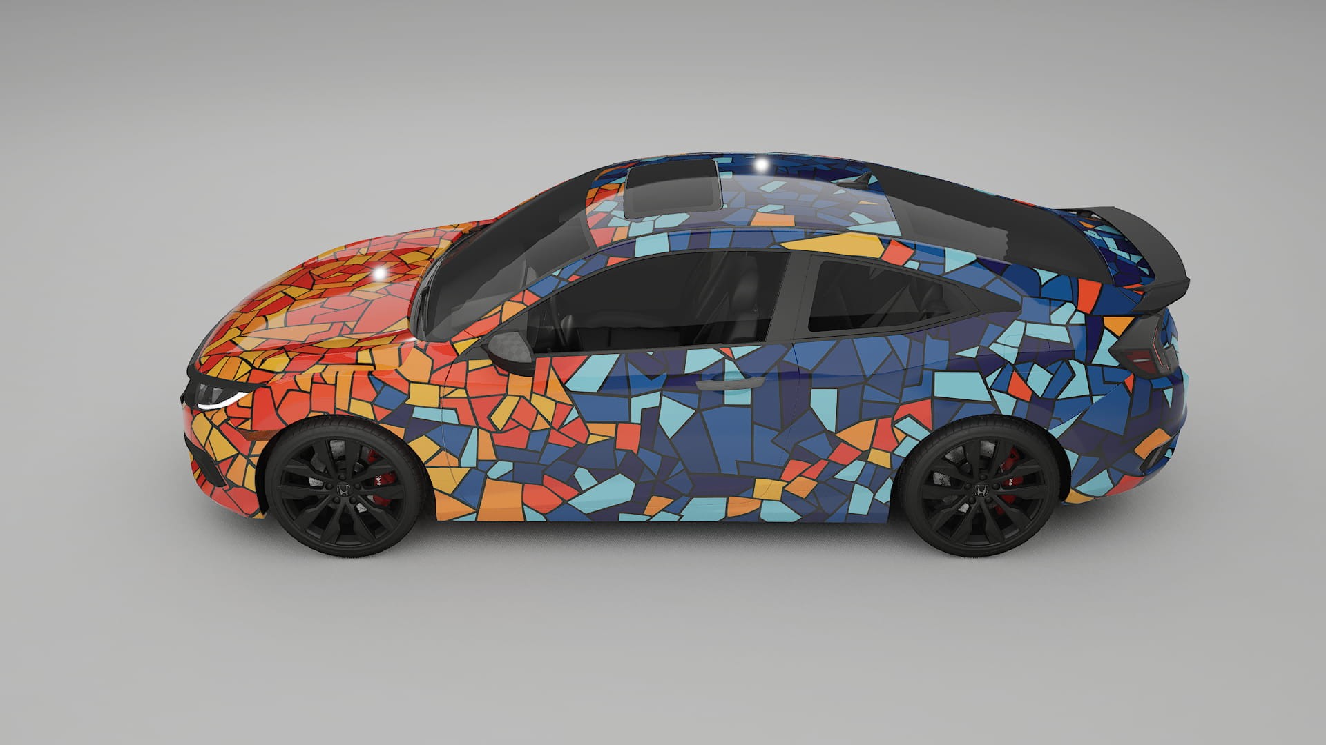 Honda Civic coupe prefacelift pre-LCI BARCELONA – Kit Wrap PPF Personalizat din Folie de Poliuretan Imprimabilă