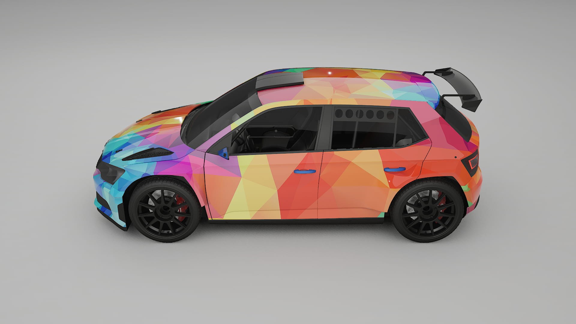 Škoda Fabia R5 6V VECTOR VIBE – Kit Wrap PPF Personalizat din Folie de Poliuretan Imprimabilă