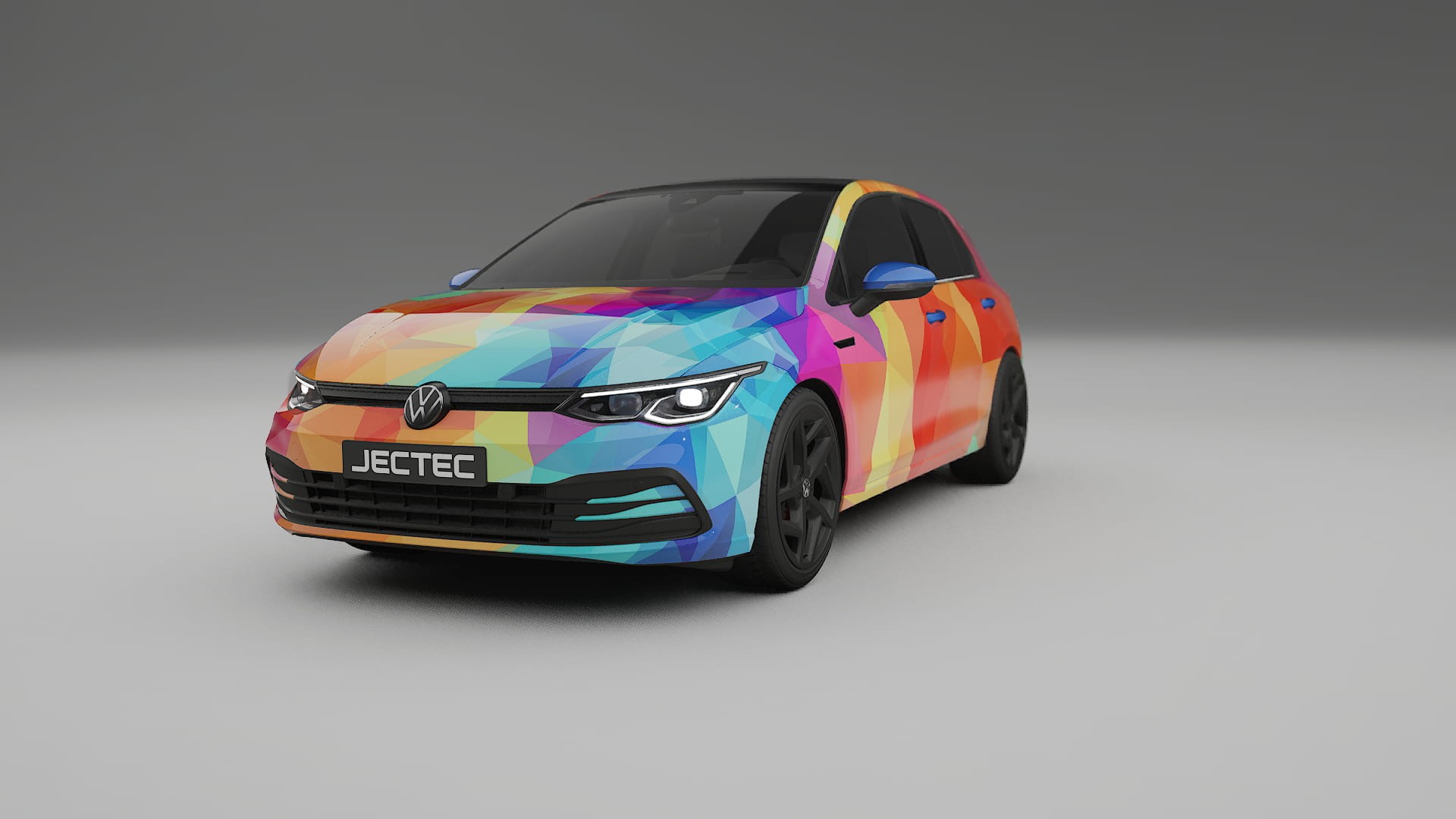 VW Golf Mk8 VECTOR VIBE – Kit Wrap PPF Personalizat din Folie de Poliuretan Imprimabilă