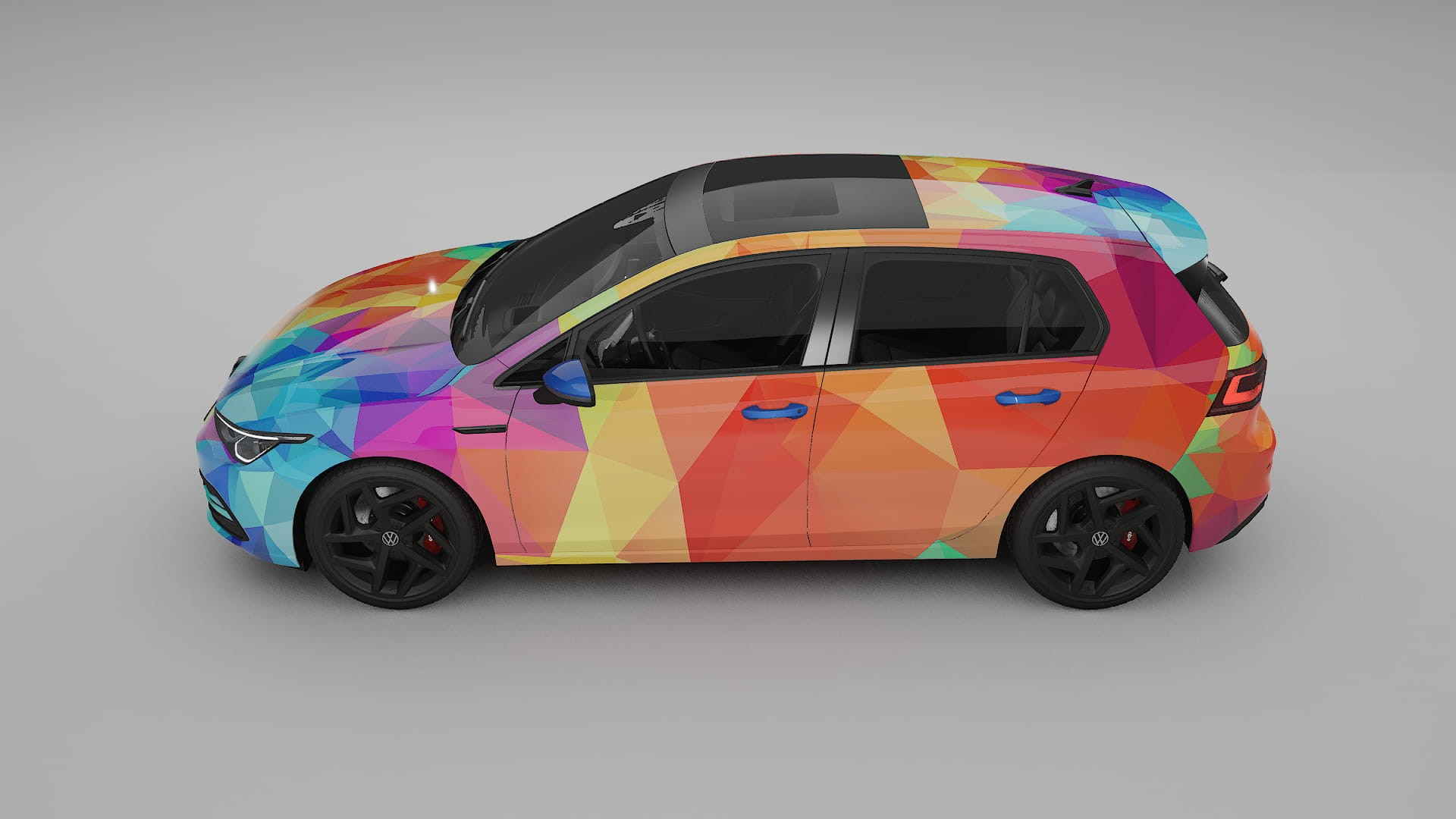 VW Golf Mk8 VECTOR VIBE – Kit Wrap PPF Personalizat din Folie de Poliuretan Imprimabilă