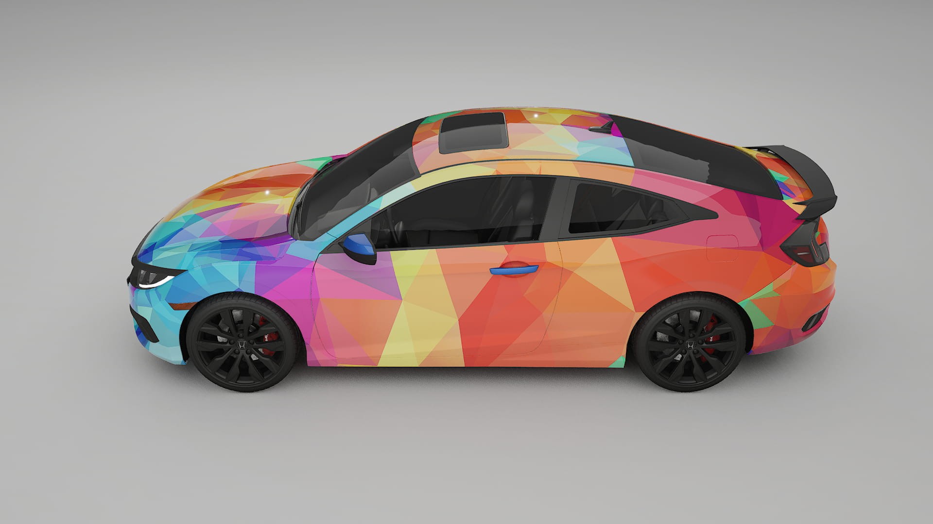 Honda Civic coupe prefacelift pre-LCI VECTOR VIBE – Kit Wrap PPF Personalizat din Folie de Poliuretan Imprimabilă