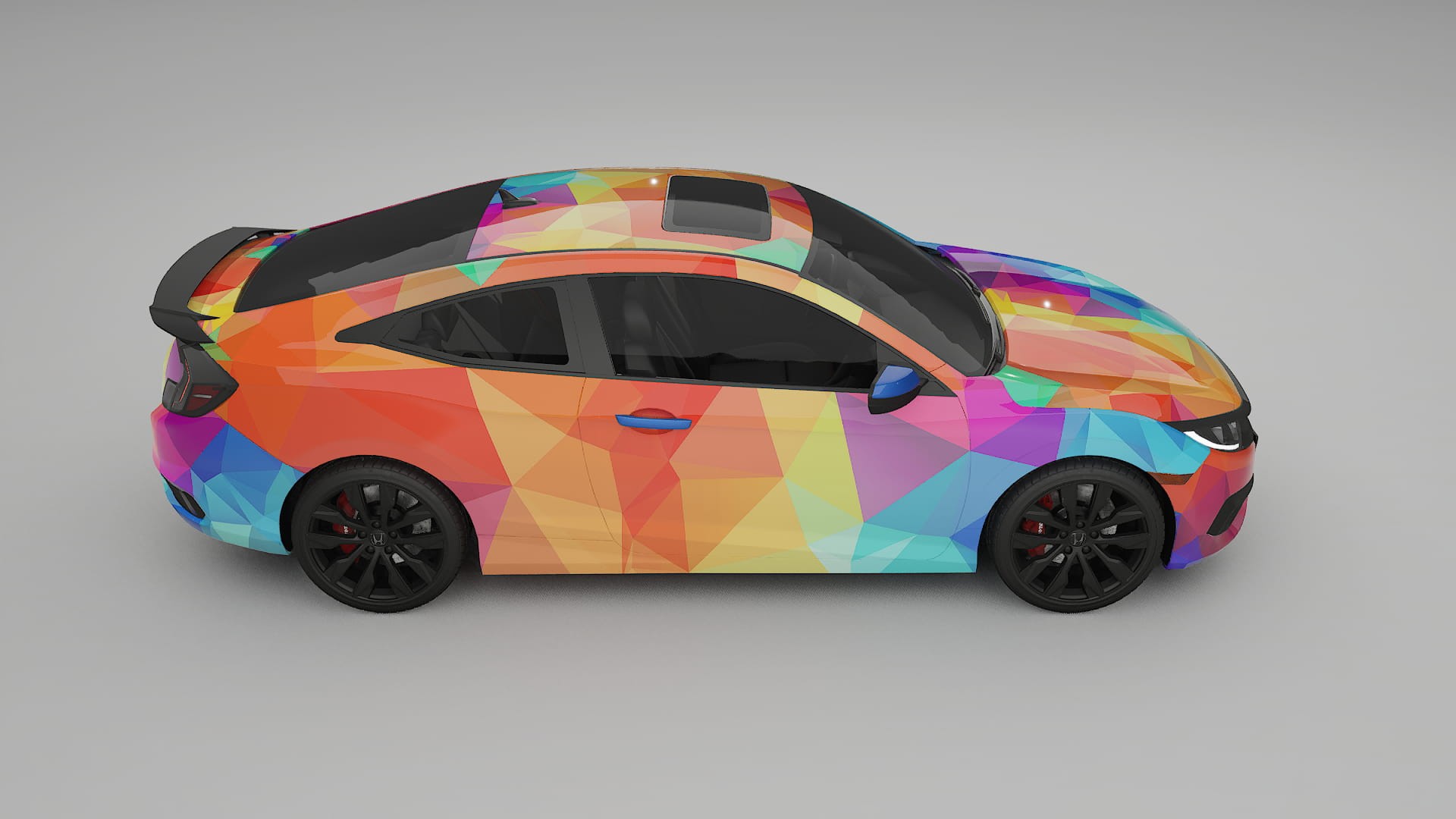 Honda Civic coupe prefacelift pre-LCI VECTOR VIBE – Kit Wrap PPF Personalizat din Folie de Poliuretan Imprimabilă