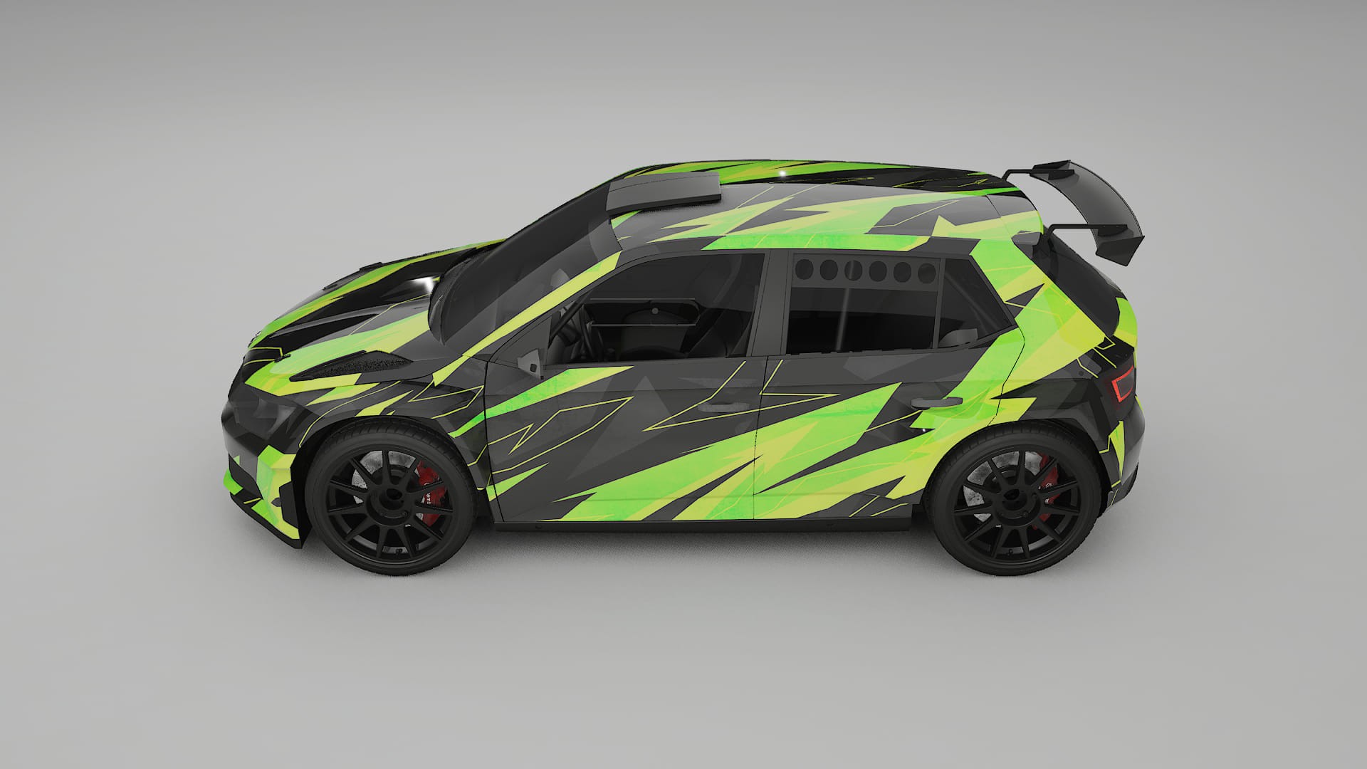 Škoda Fabia R5 6V NINJA TURTLES – Kit Wrap PPF Personalizat din Folie de Poliuretan Imprimabilă