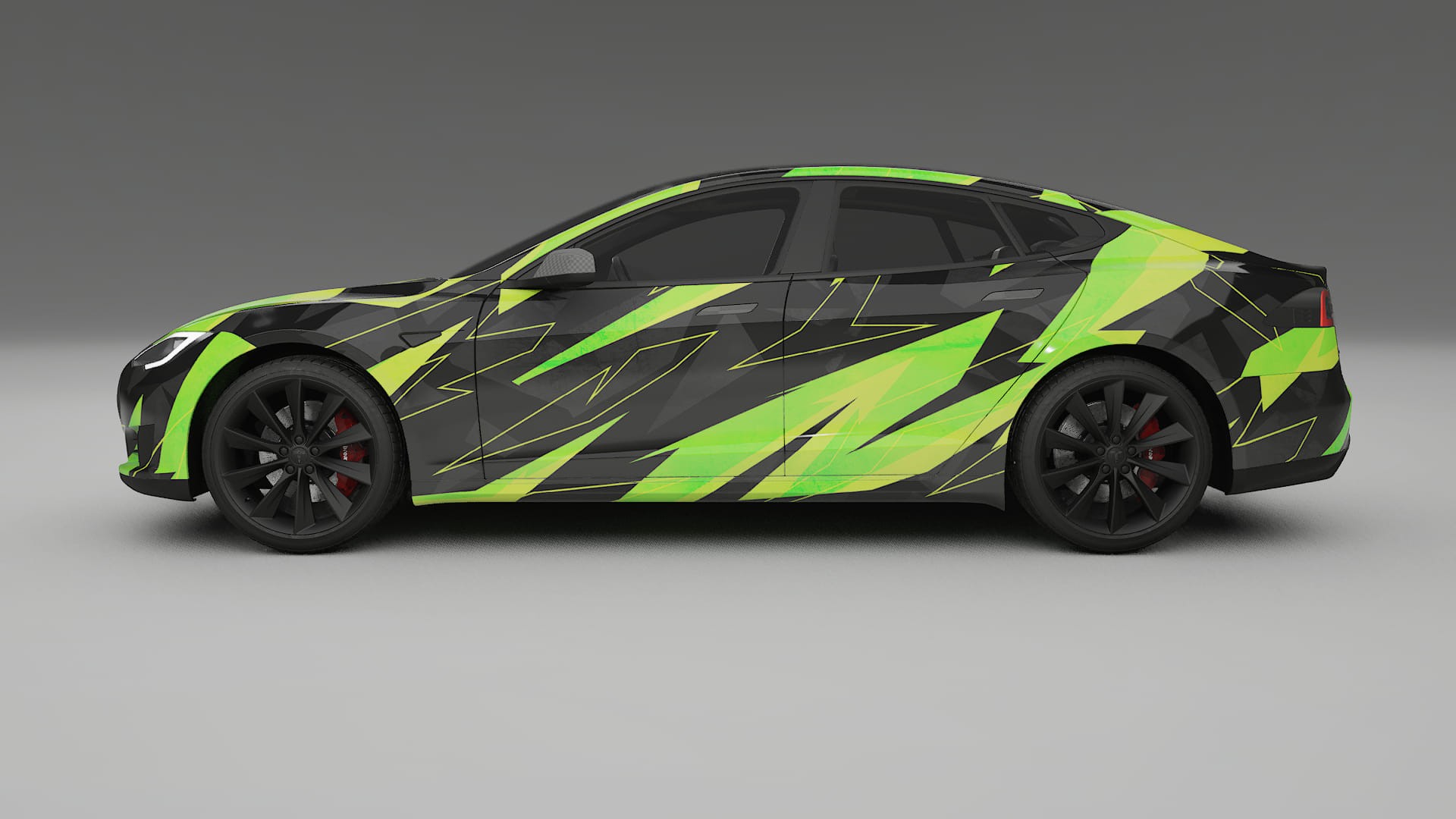 Tesla Model-S NINJA TURTLES – Kit Wrap PPF Personalizat din Folie de Poliuretan Imprimabilă