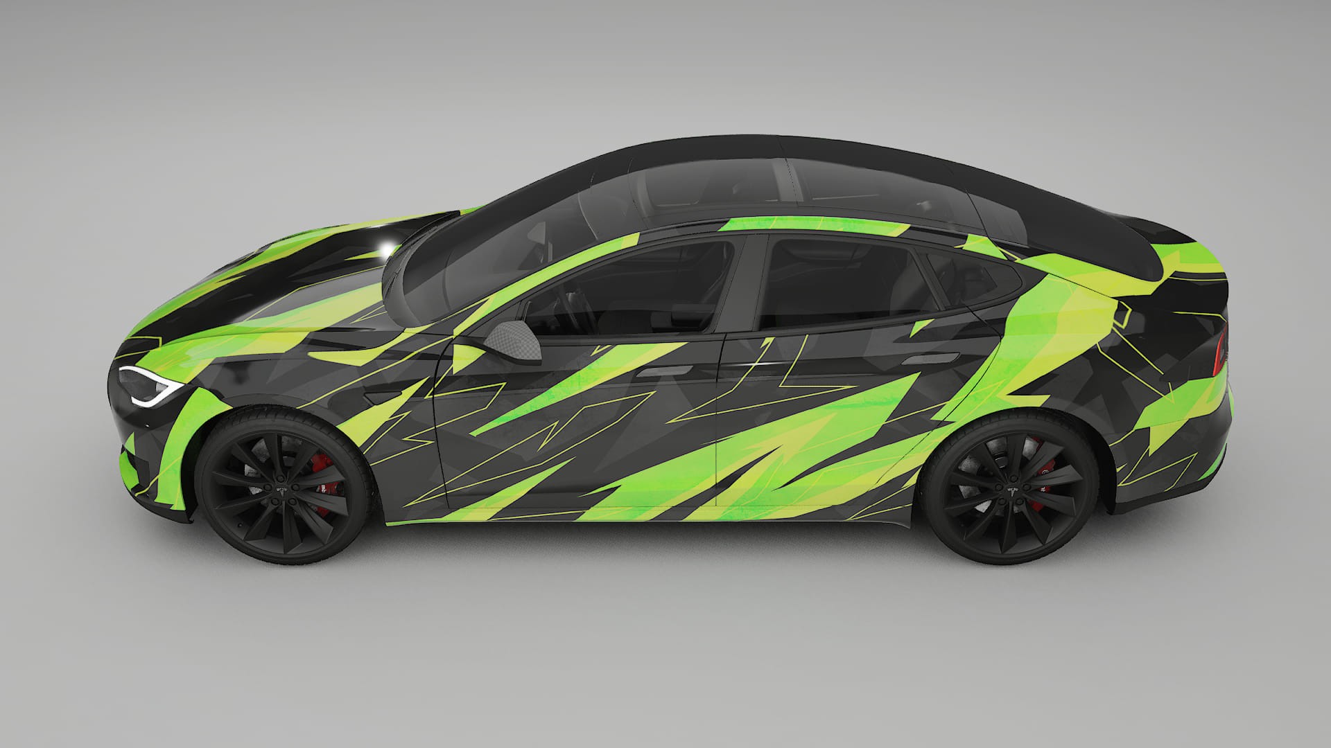 Tesla Model-S NINJA TURTLES – Kit Wrap PPF Personalizat din Folie de Poliuretan Imprimabilă