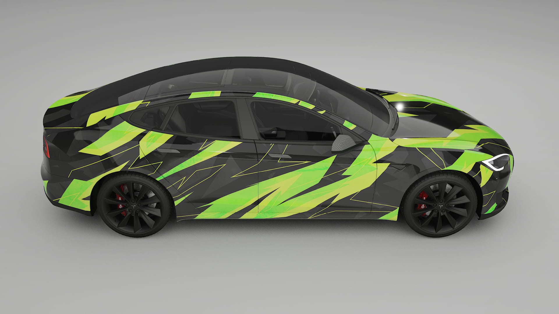 Tesla Model-S NINJA TURTLES – Kit Wrap PPF Personalizat din Folie de Poliuretan Imprimabilă