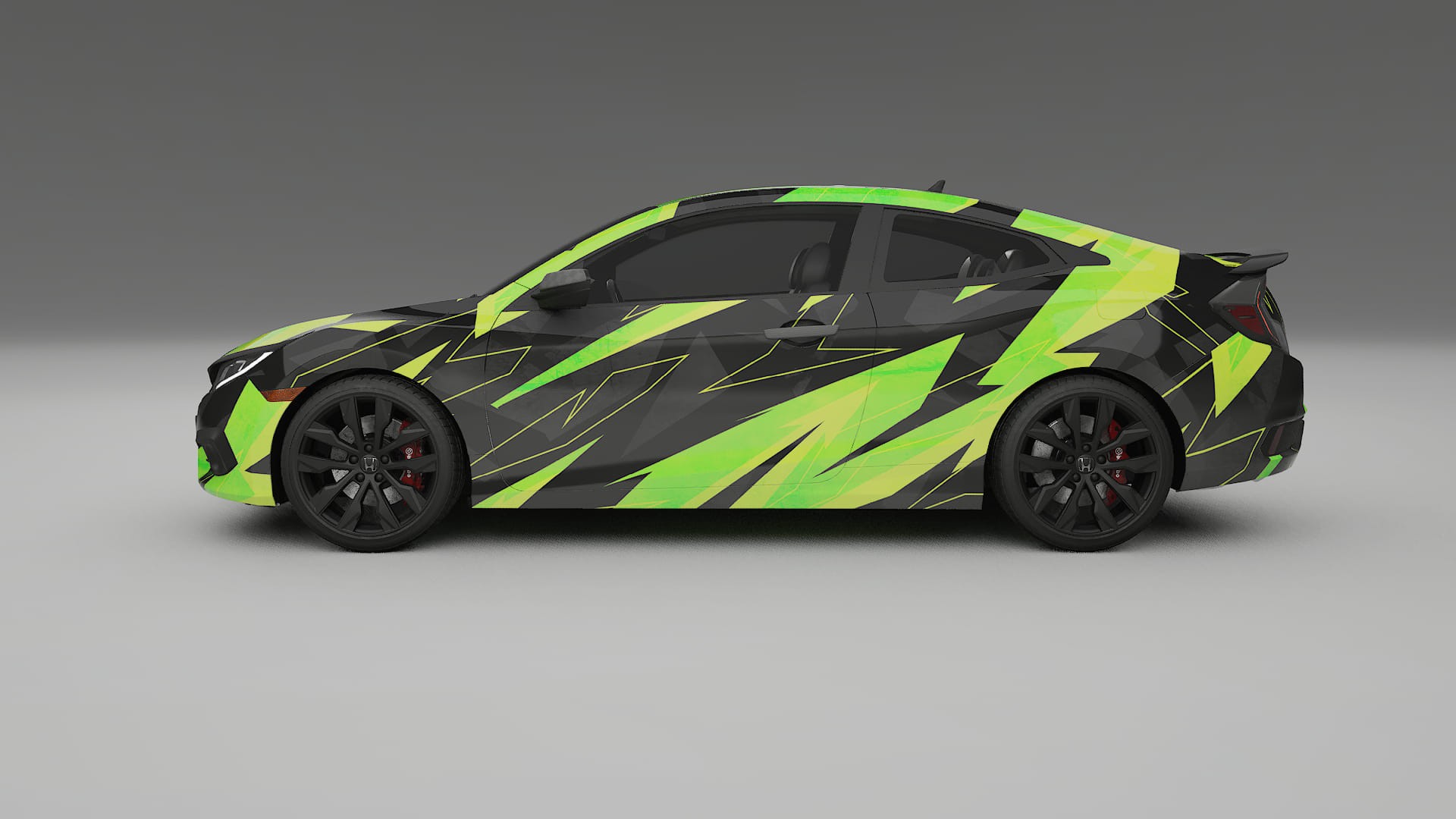 Honda Civic coupe prefacelift pre-LCI NINJA TURTLES – Kit Wrap PPF Personalizat din Folie de Poliuretan Imprimabilă