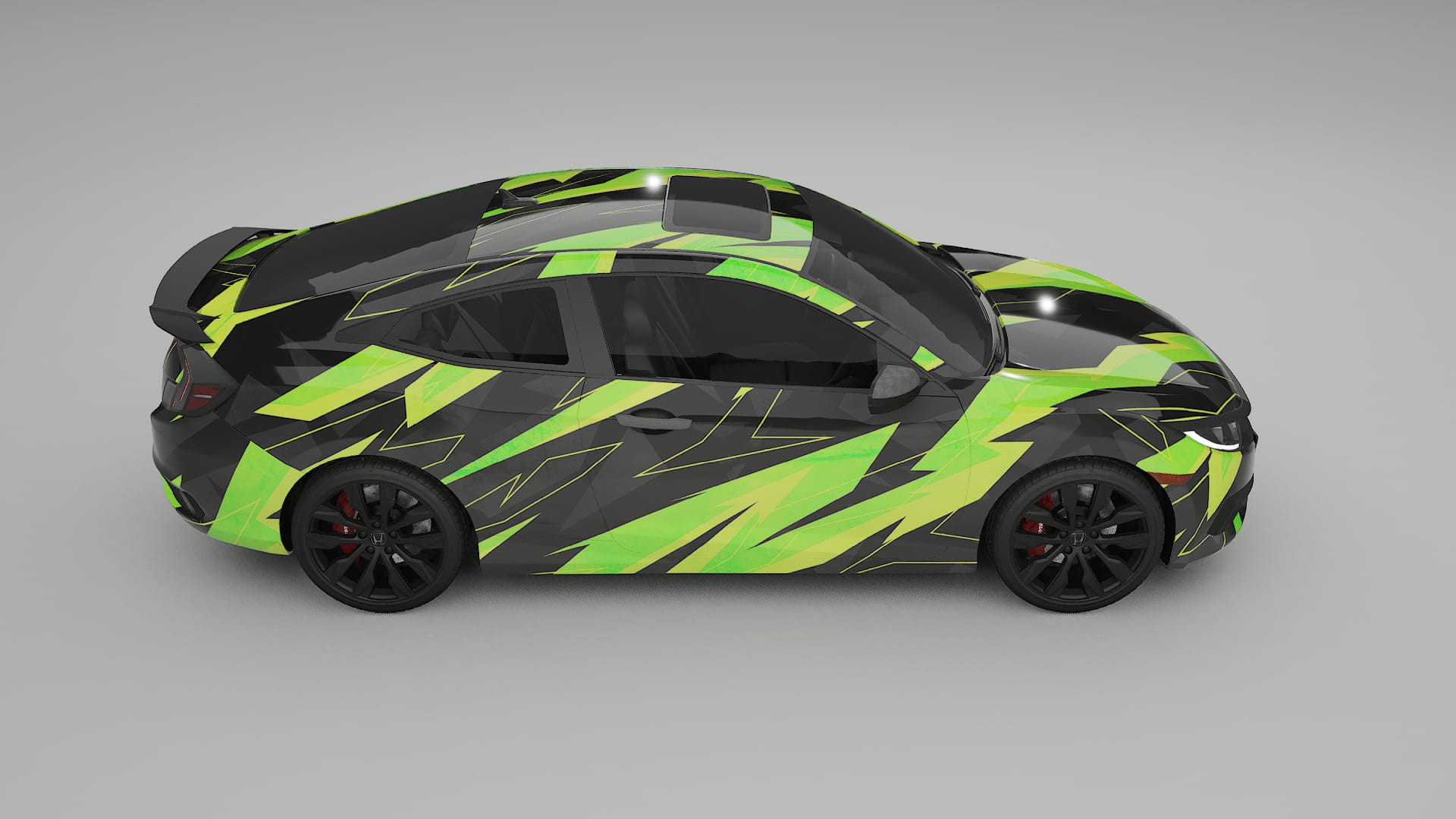 Honda Civic coupe prefacelift pre-LCI NINJA TURTLES – Kit Wrap PPF Personalizat din Folie de Poliuretan Imprimabilă