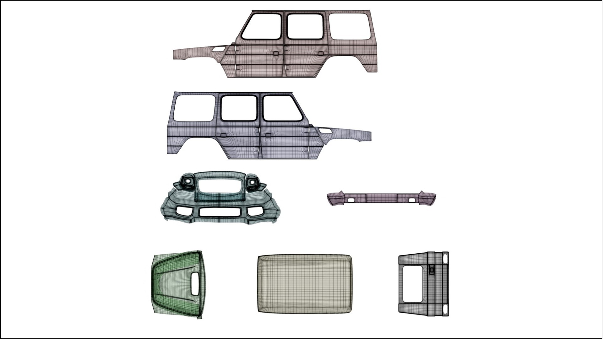 Mercedes G class 4x4 W463 Film de Protecție pentru Vopsea TPU | OPAL PPF cu Schimbare de Culoare – Kit Complet Predecupat 2
