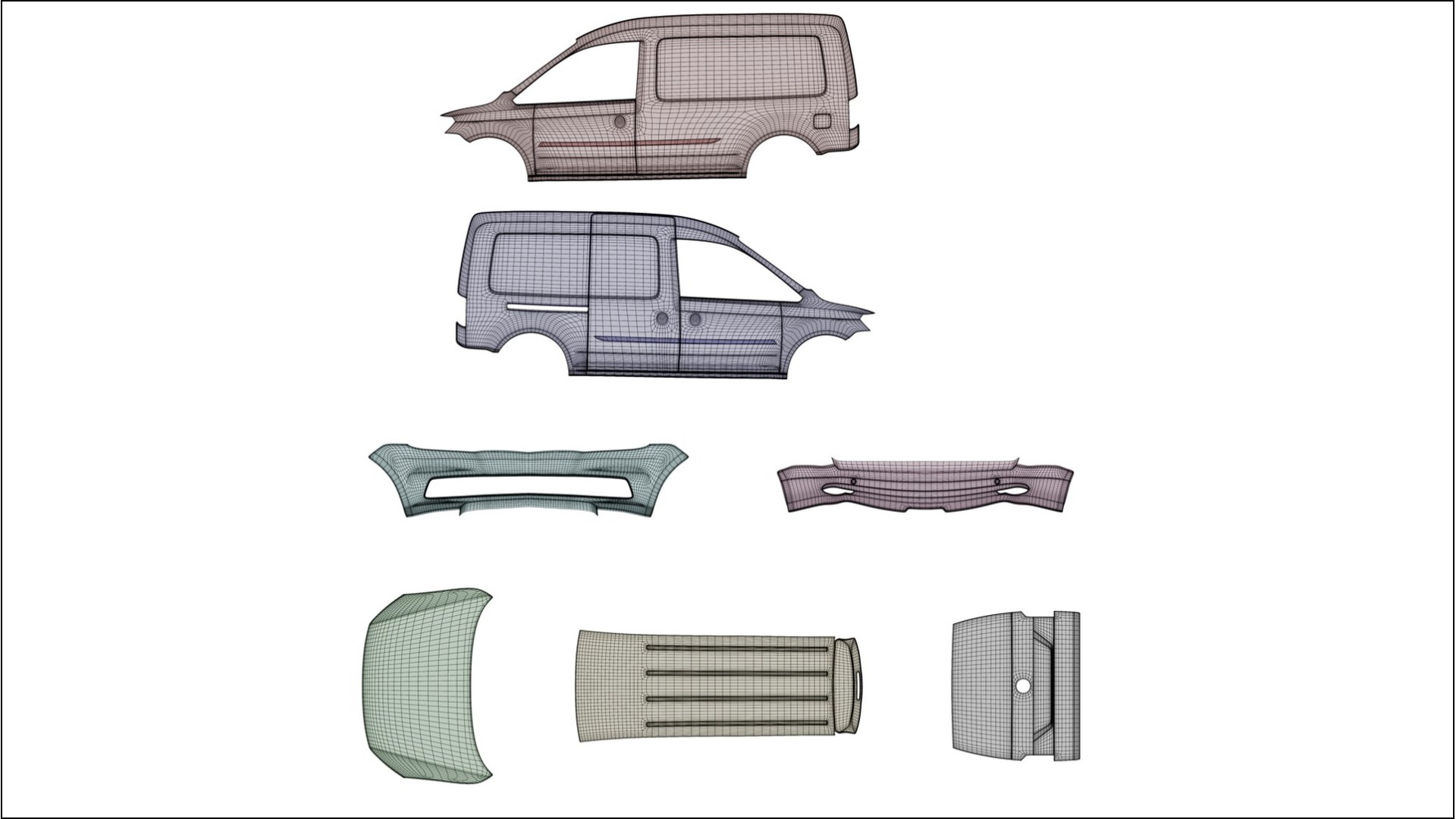 VW Caddy Maxi SB Film de Protecție pentru Vopsea TPU | BLAZE PPF cu Schimbare de Culoare – Kit Complet Predecupat 2