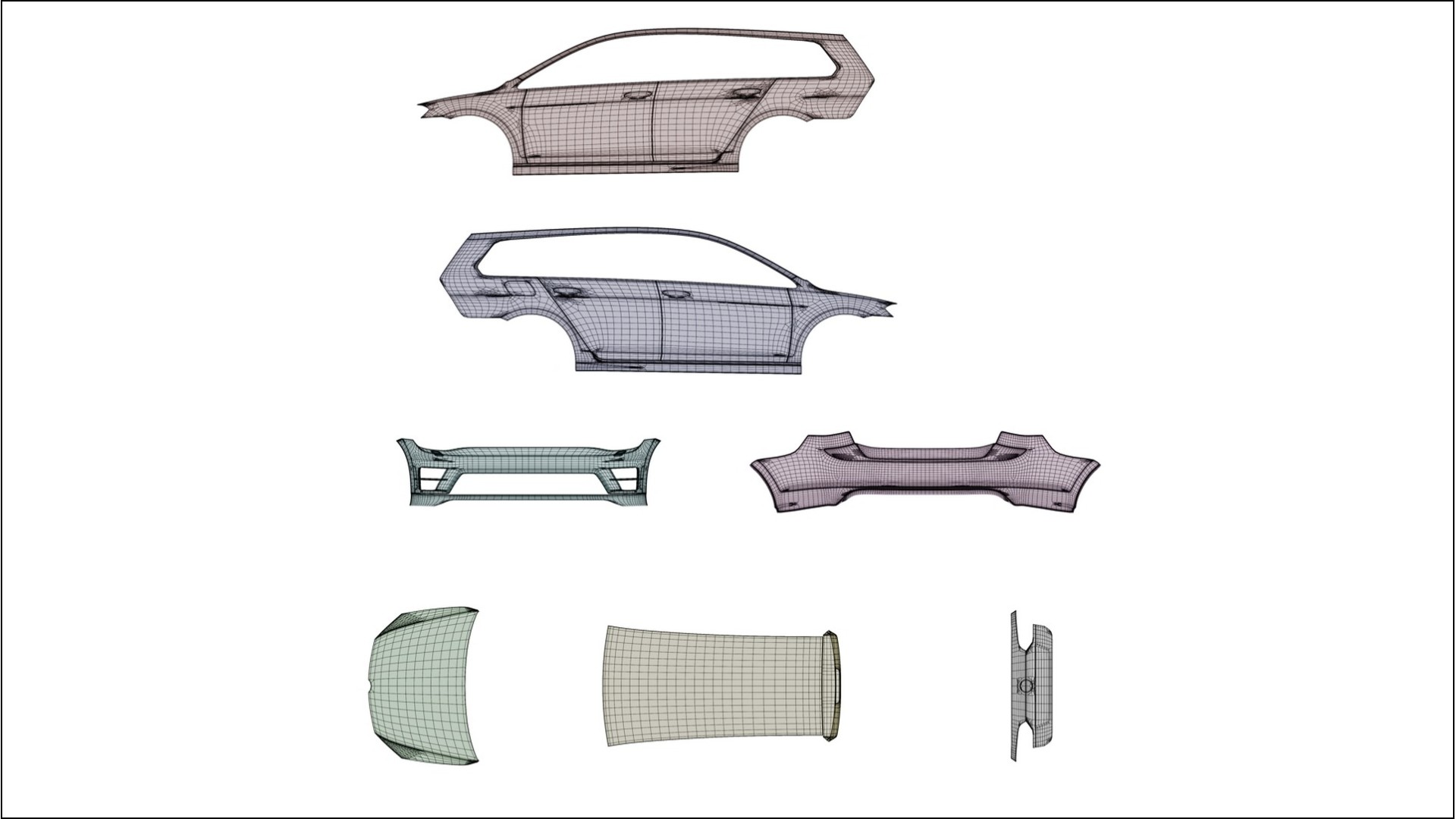 VW Golf Variant Mk7 Film de Protecție pentru Vopsea TPU | VIOLET PPF cu Schimbare de Culoare – Kit Complet Predecupat