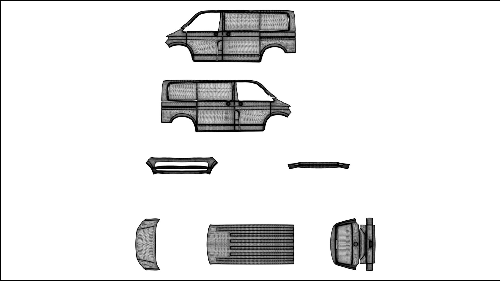 VW Transporter T6 Multivan Film de Protecție pentru Vopsea TPU | VIOLET PPF cu Schimbare de Culoare – Kit Complet Predecupat