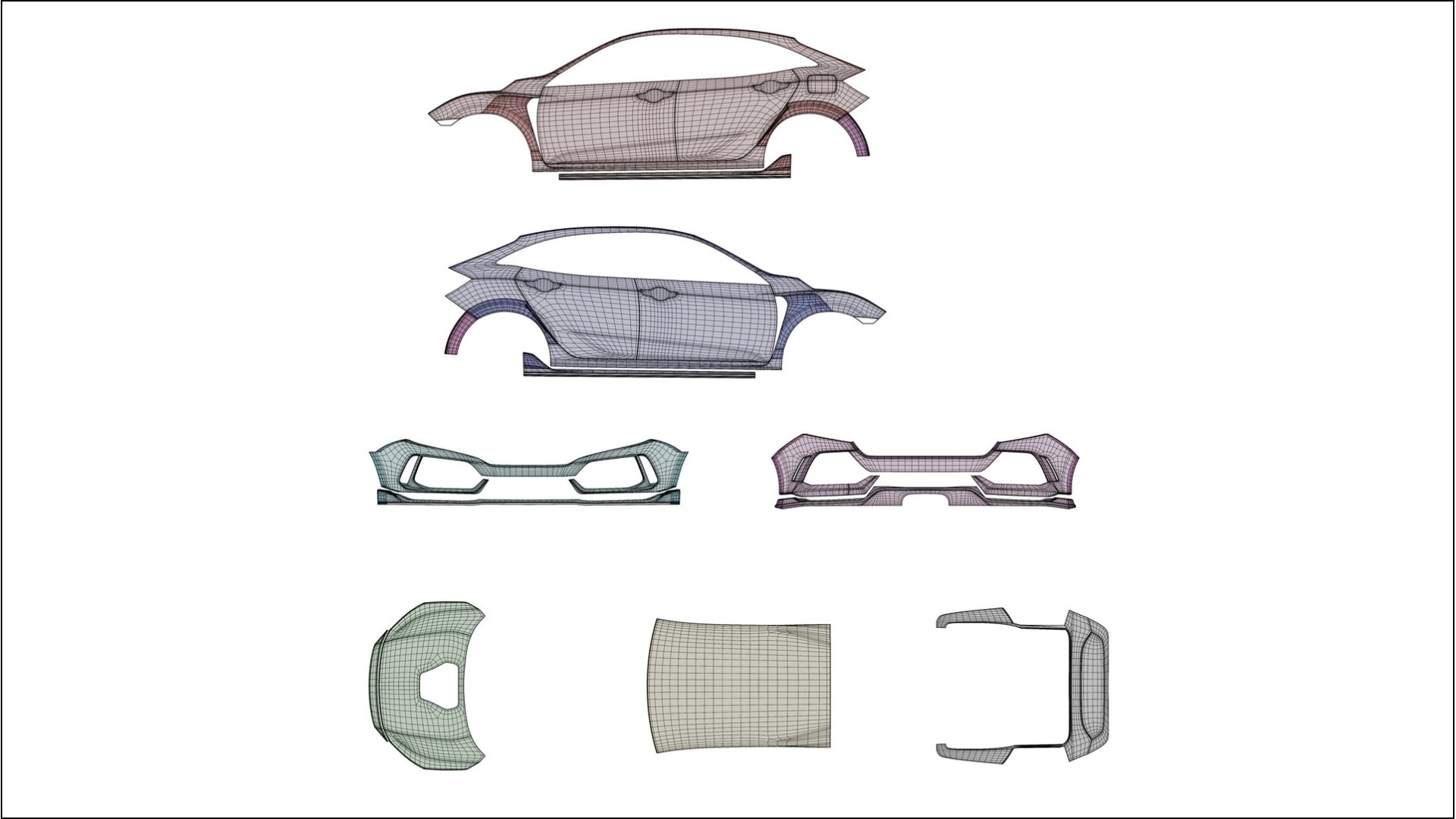 Honda Civic Type R Film de Protecție pentru Vopsea TPU | ROCKET PPF cu Schimbare de Culoare – Kit Complet Predecupat 2